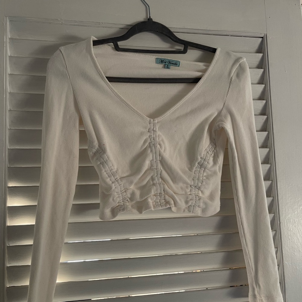 White long sleeve corset top